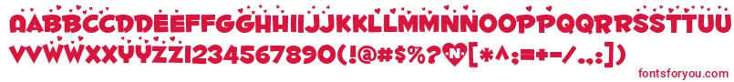 フォントFontdinerdotcomluvable – 白い背景に赤い文字