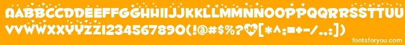 Fontdinerdotcomluvable Font – White Fonts on Orange Background