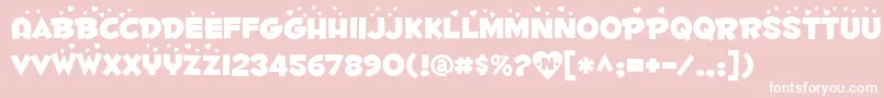 Fontdinerdotcomluvable Font – White Fonts on Pink Background