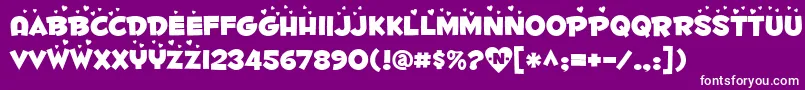 Fontdinerdotcomluvable Font – White Fonts on Purple Background