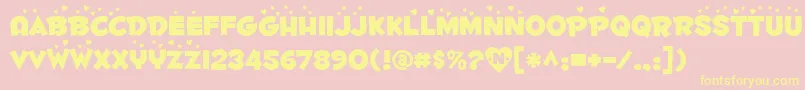 Fontdinerdotcomluvable Font – Yellow Fonts on Pink Background
