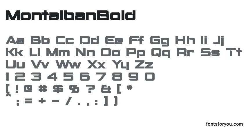 Шрифт MontalbanBold – алфавит, цифры, специальные символы