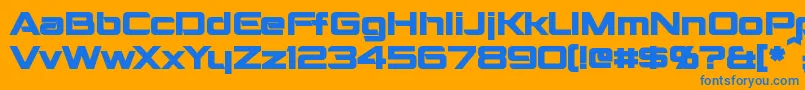 MontalbanBold-fontti – siniset fontit oranssilla taustalla