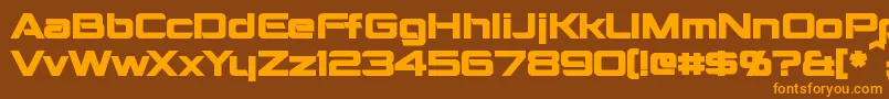 MontalbanBold-fontti – oranssit fontit ruskealla taustalla