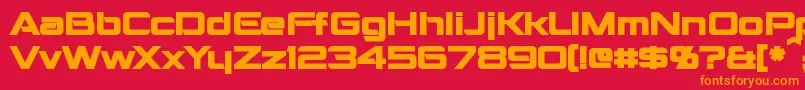 Police MontalbanBold – polices orange sur fond rouge