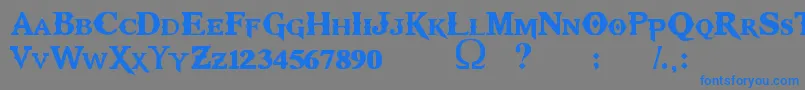 KratosTruetype Font – Blue Fonts on Gray Background