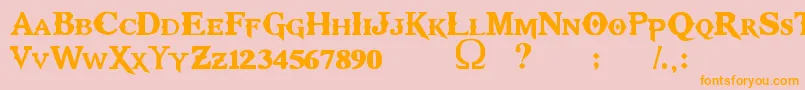 KratosTruetype Font – Orange Fonts on Pink Background