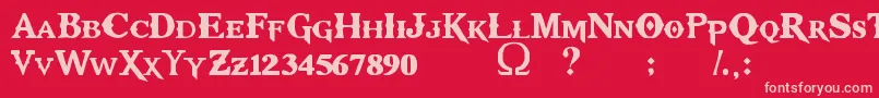 KratosTruetype Font – Pink Fonts on Red Background