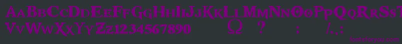 フォントKratosTruetype – 黒い背景に紫のフォント