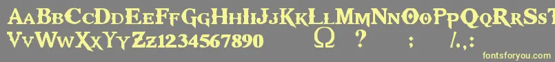 KratosTruetype Font – Yellow Fonts on Gray Background