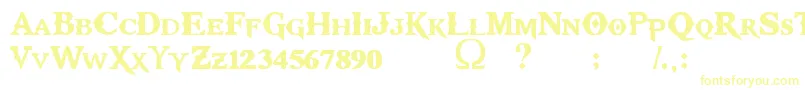 KratosTruetype Font – Yellow Fonts on White Background