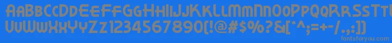 フォントKorner – 青い背景に灰色の文字