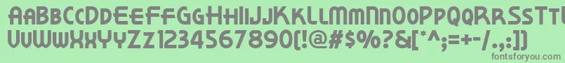 フォントKorner – 緑の背景に灰色の文字