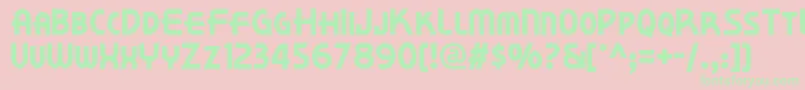 Korner Font – Green Fonts on Pink Background