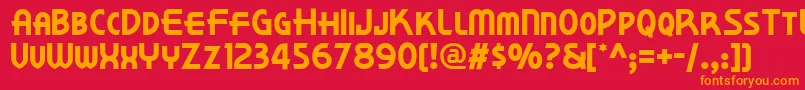 フォントKorner – 赤い背景にオレンジの文字