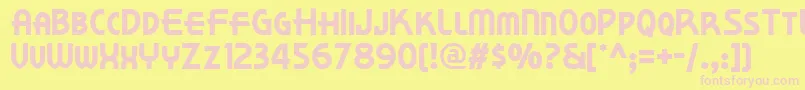 Korner-fontti – vaaleanpunaiset fontit keltaisella taustalla