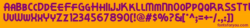 Korner-fontti – violetit fontit oranssilla taustalla