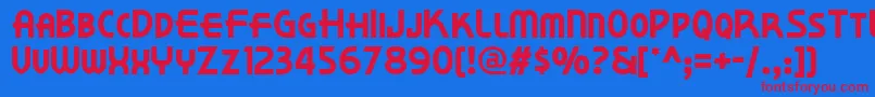 フォントKorner – 赤い文字の青い背景