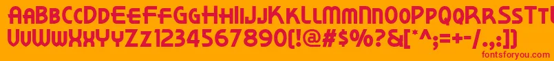 フォントKorner – オレンジの背景に赤い文字