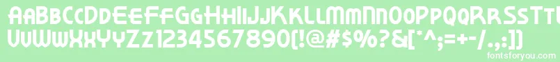 フォントKorner – 緑の背景に白い文字