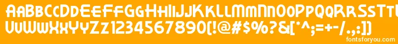 フォントKorner – オレンジの背景に白い文字