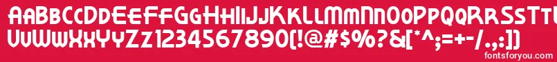 Шрифт Korner – белые шрифты на красном фоне