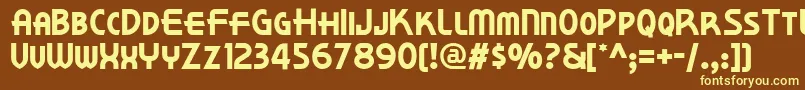 Korner-fontti – keltaiset fontit ruskealla taustalla