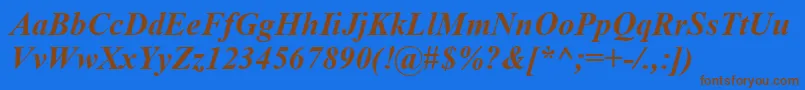 TimesNewRomanCeBoldItalic Font – Brown Fonts on Blue Background