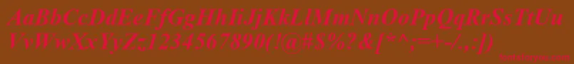 TimesNewRomanCeBoldItalic Font – Red Fonts on Brown Background
