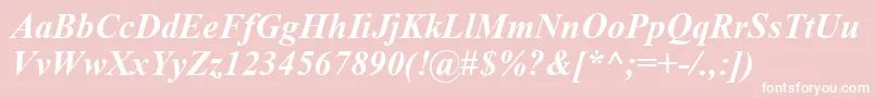 TimesNewRomanCeBoldItalic Font – White Fonts on Pink Background