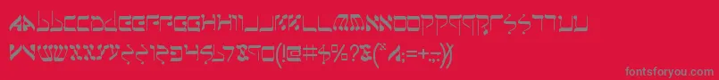 Jeruf-Schriftart – Graue Schriften auf rotem Hintergrund