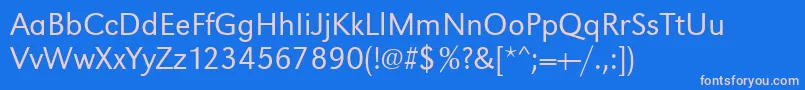 Urwgrotesktlig Font – Pink Fonts on Blue Background