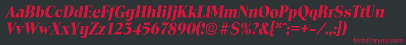 ToledoserialXboldItalic Font – Red Fonts on Black Background