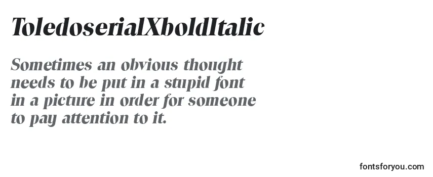 Review of the ToledoserialXboldItalic Font