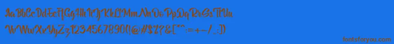BillyTheGang Font – Brown Fonts on Blue Background