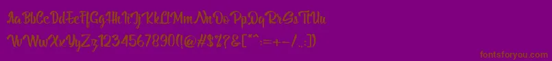 Шрифт BillyTheGang – коричневые шрифты на фиолетовом фоне