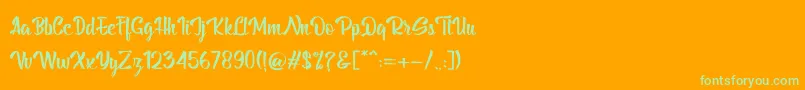 フォントBillyTheGang – オレンジの背景に緑のフォント