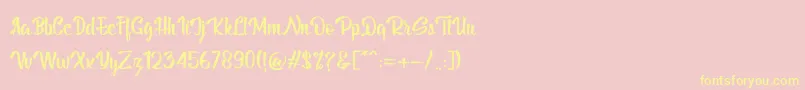 BillyTheGang-Schriftart – Gelbe Schriften auf rosa Hintergrund