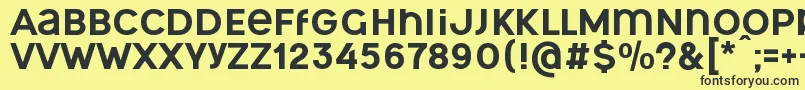 OgonekUnicase Font – Black Fonts on Yellow Background