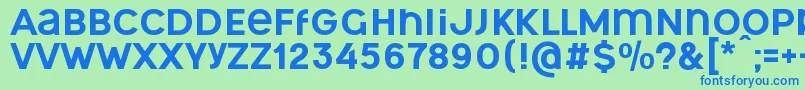OgonekUnicase Font – Blue Fonts on Green Background