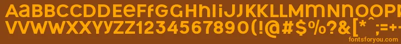 OgonekUnicase-Schriftart – Orangefarbene Schriften auf braunem Hintergrund