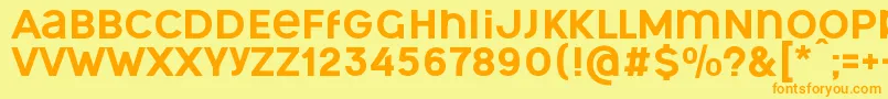 OgonekUnicase Font – Orange Fonts on Yellow Background