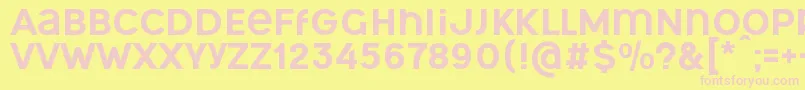 OgonekUnicase Font – Pink Fonts on Yellow Background