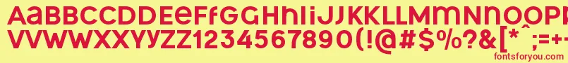 フォントOgonekUnicase – 赤い文字の黄色い背景