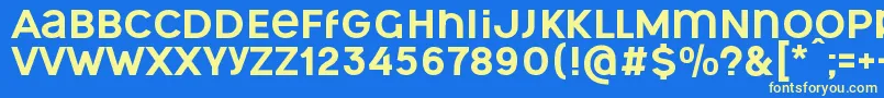OgonekUnicase Font – Yellow Fonts on Blue Background