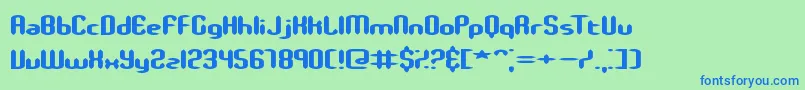 SlenderStubbyBrk-fontti – siniset fontit vihreällä taustalla