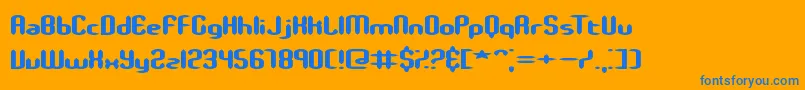 SlenderStubbyBrk Font – Blue Fonts on Orange Background