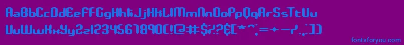Шрифт SlenderStubbyBrk – синие шрифты на фиолетовом фоне