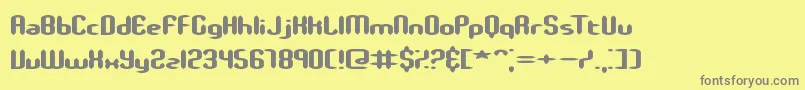フォントSlenderStubbyBrk – 黄色の背景に灰色の文字