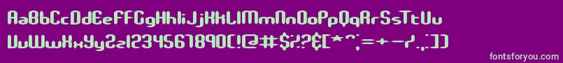 SlenderStubbyBrk-Schriftart – Grüne Schriften auf violettem Hintergrund